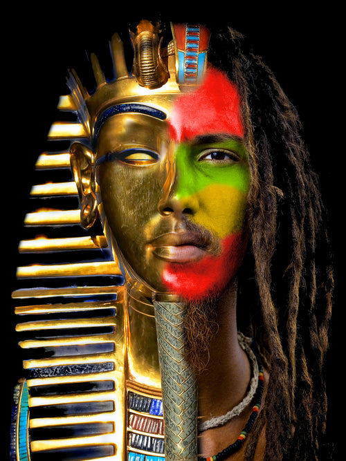 Ancient DNA surrealistic photographic artwork by Alexander Nicholas honoring the Kingdom of Kush and symbolizing African heritage, ancestry, civilization, and cultural identity.